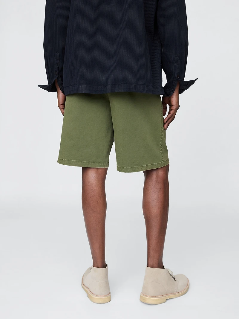 Pleated Khaki Shorts