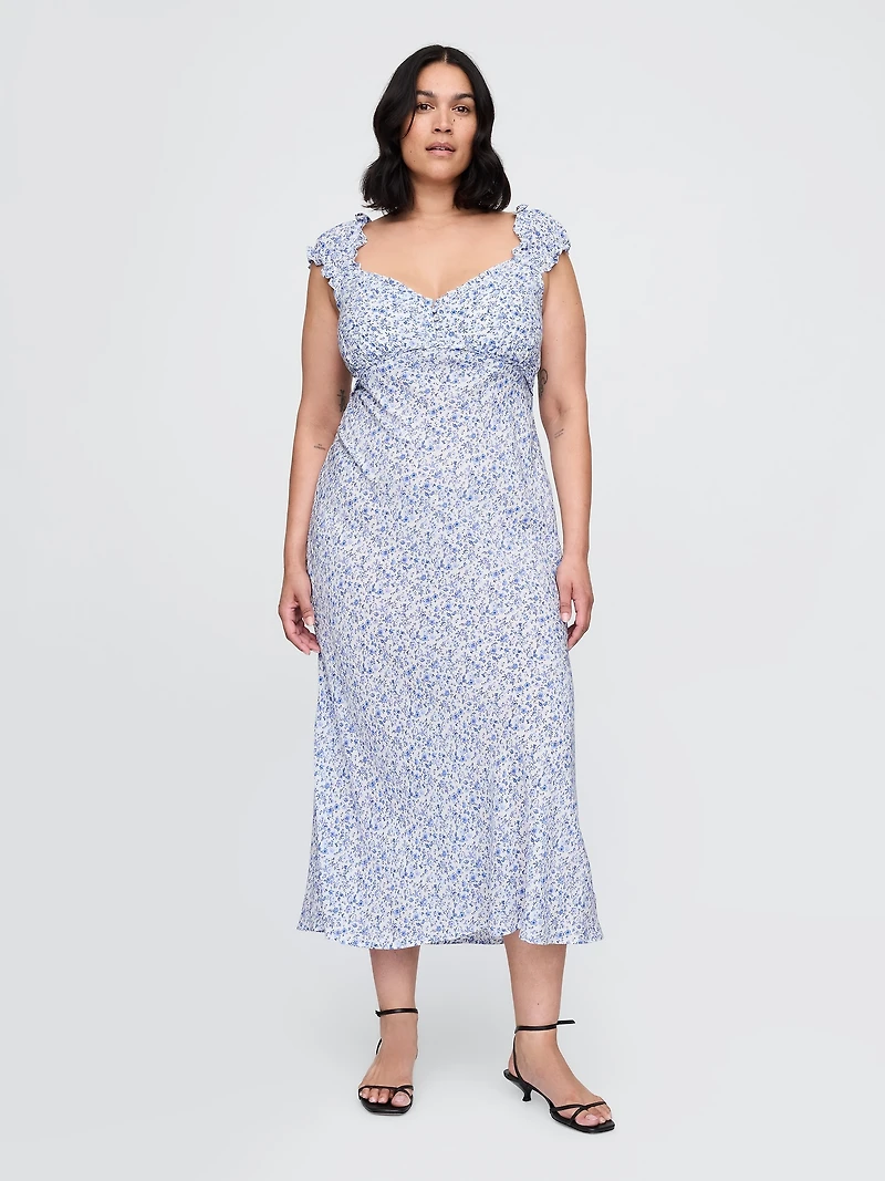 Crepe Sweetheart Maxi Dress