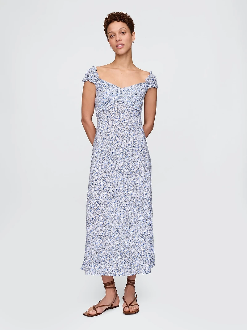 Crepe Sweetheart Maxi Dress