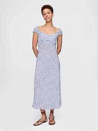 Crepe Sweetheart Maxi Dress
