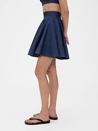 GapStudio Pleated Denim Mini Skirt