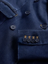 GapStudio Denim Double-Breasted Tailored Blazer