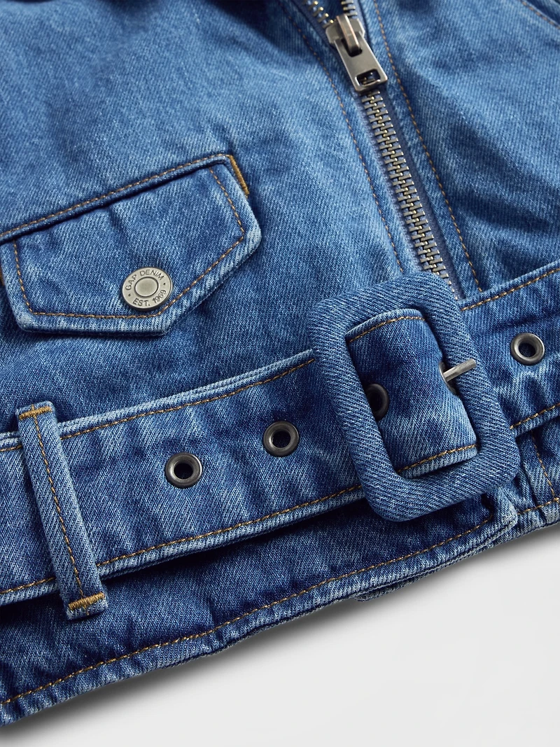 GapStudio Denim Crop Moto Jacket