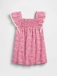 Baby & Toddler Poplin Flutter-Sleeve Dress