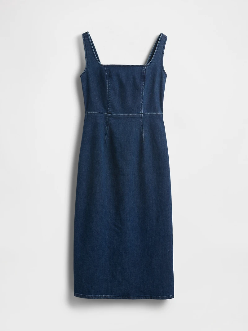 Denim Bodycon Midi Dress