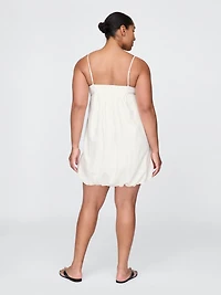 Linen-Blend Bubble Mini Dress