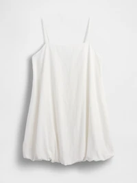 Linen-Blend Bubble Mini Dress