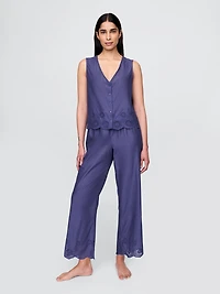 Eyelet Hem PJ Top