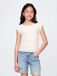 Kids Lace-Trim Pointelle T-Shirt