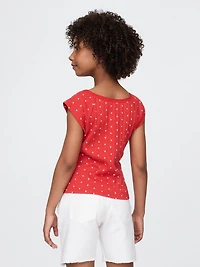 Kids Lace-Trim Pointelle T-Shirt