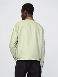 Linen-Cotton Trucker Jacket