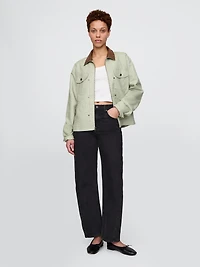 Linen-Cotton Trucker Jacket