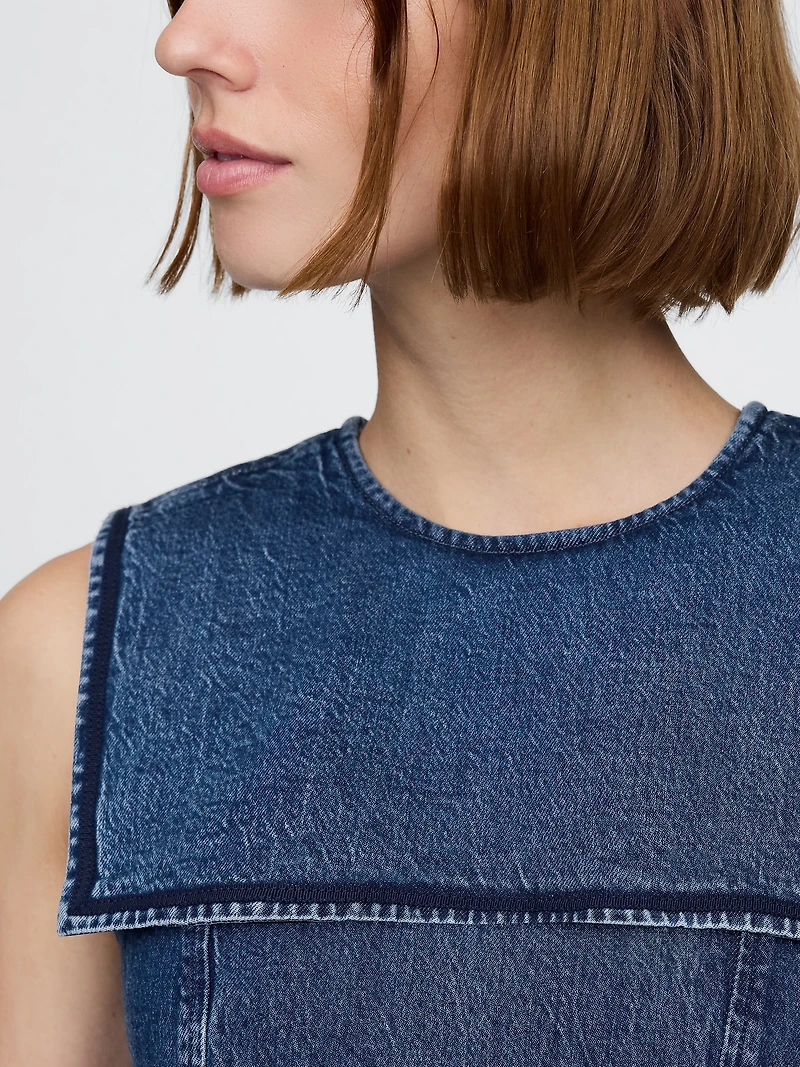 Gap × DÔEN Denim Sailor Mini Dress