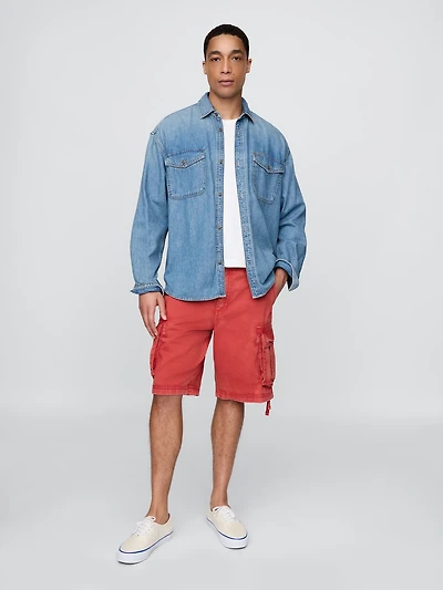Twill Cargo Baggy Shorts