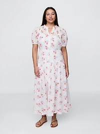 Gap × DÔEN Pintuck Floral Midi Dress