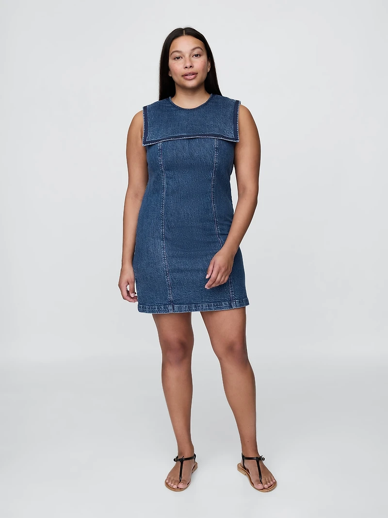 Gap × DÔEN Denim Sailor Mini Dress