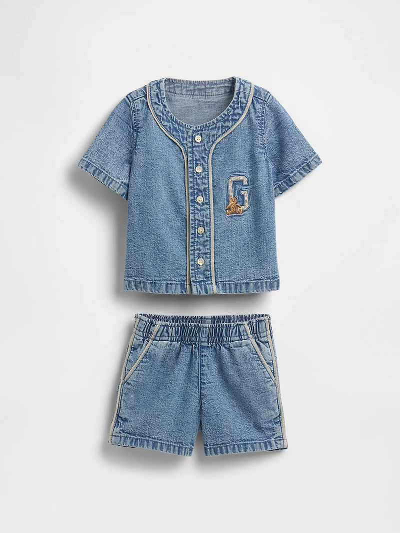 Baby Denim Jersey Outfit Set
