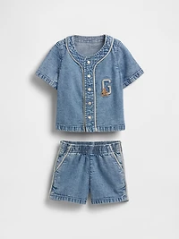 Baby Denim Jersey Outfit Set