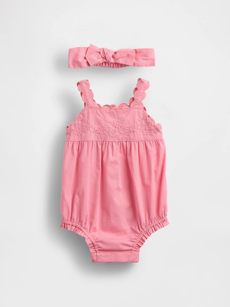 Baby Embroidered Bubble Shorty Set