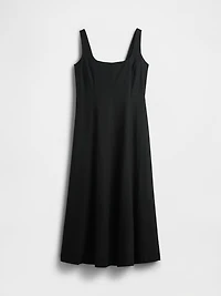 Linen-Blend Square-Neck Maxi Dress