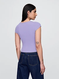 Cropped Rib Cardigan