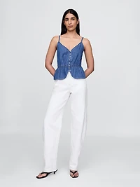 Denim Peplum Cami