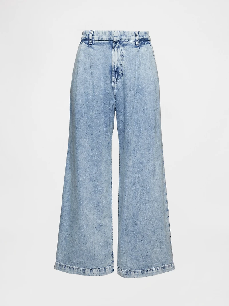 365 High Rise UltraSoft Denim Pleated Ankle Trousers