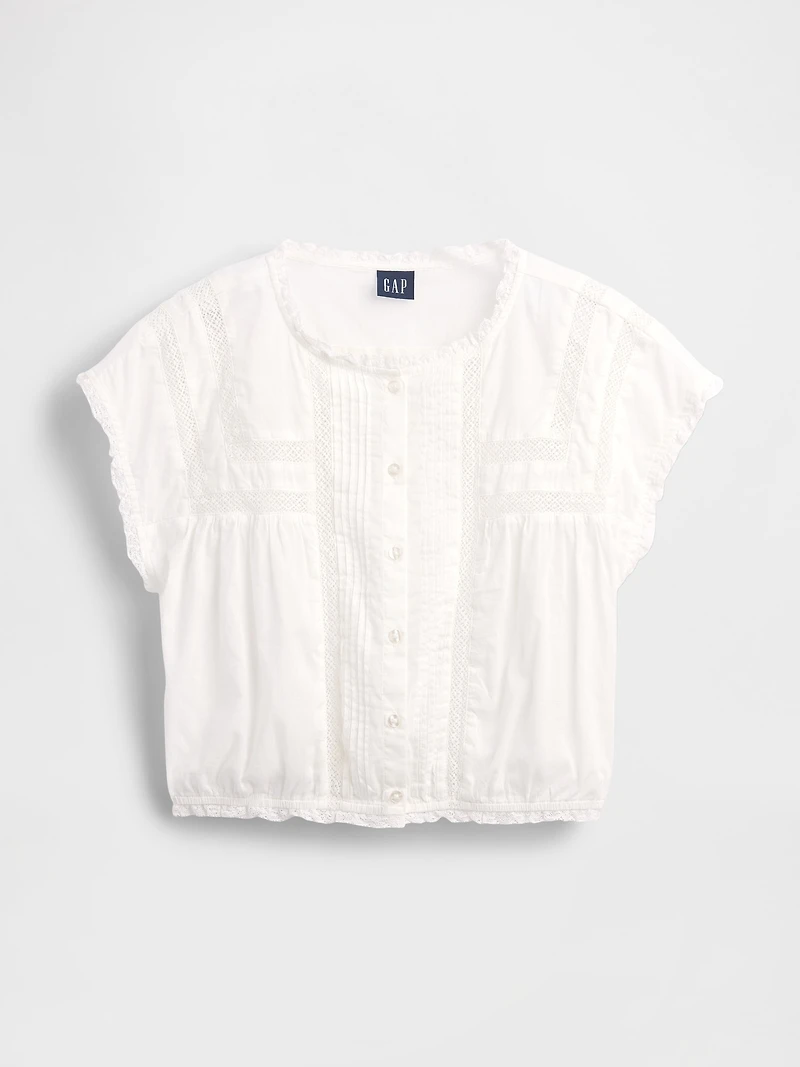 Ruffle Pintuck Crop Top