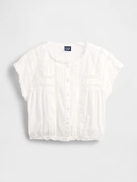 Ruffle Pintuck Crop Top