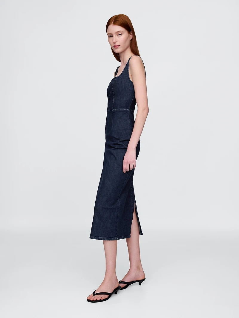 Denim Bodycon Midi Dress