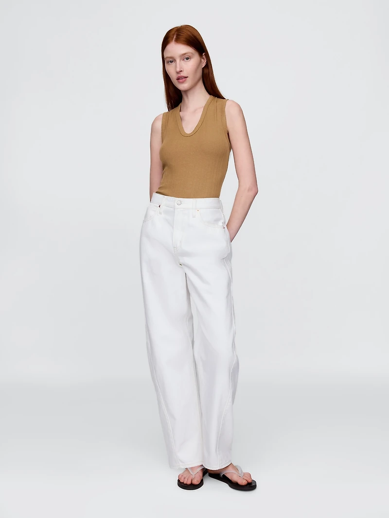 Sheer Modern Rib Tank Top