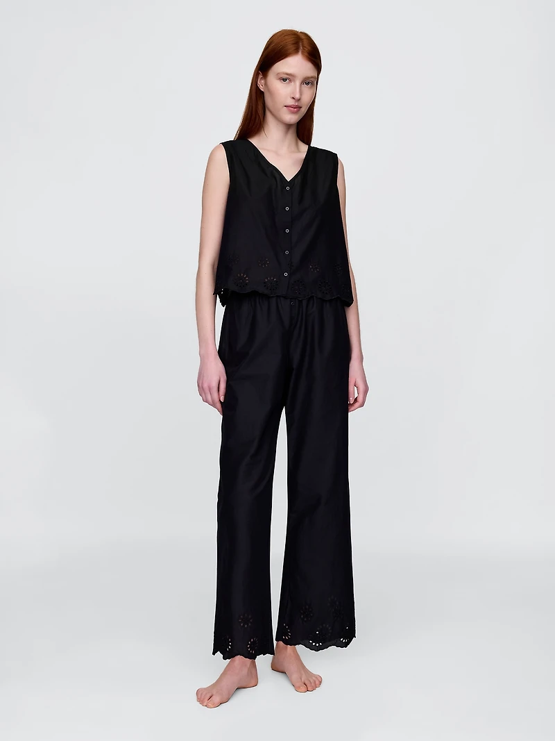 Eyelet Hem PJ Top