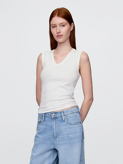 Sheer Modern Rib Tank Top
