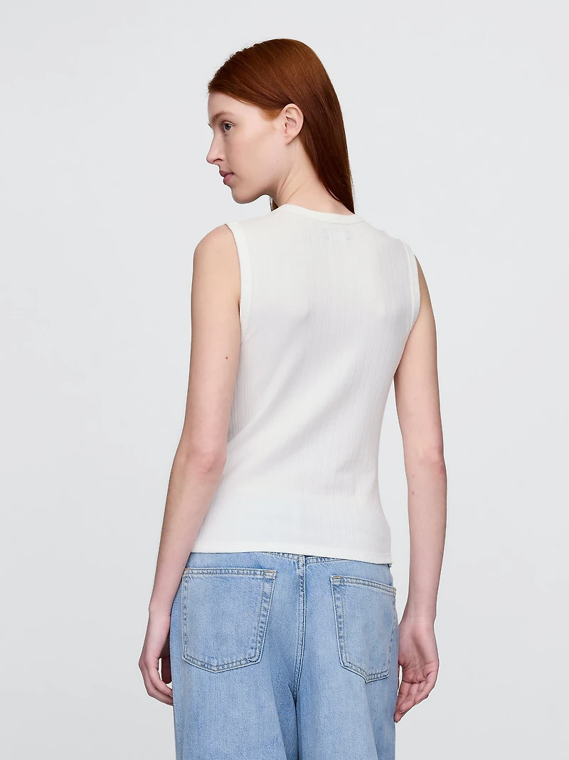 Sheer Modern Rib Tank Top