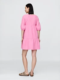 Maternity Crinkle Gauze Tiered Dress