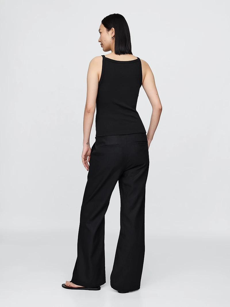 Maternity Full Panel Linen-Blend Pants