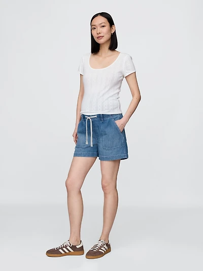 Maternity Full Panel Easy Denim Shorts