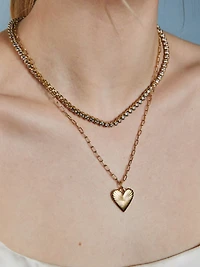 HART Small Ribbed Heart of Gold Necklace