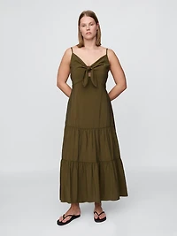 Tie-Front Tiered Maxi Dress