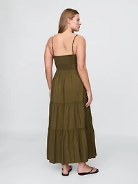 Tie-Front Tiered Maxi Dress