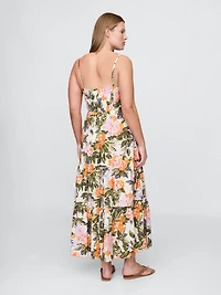 Tie-Front Tiered Maxi Dress