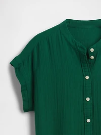 Cotton Gauze Mini Shirtdress