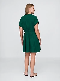 Cotton Gauze Mini Shirtdress