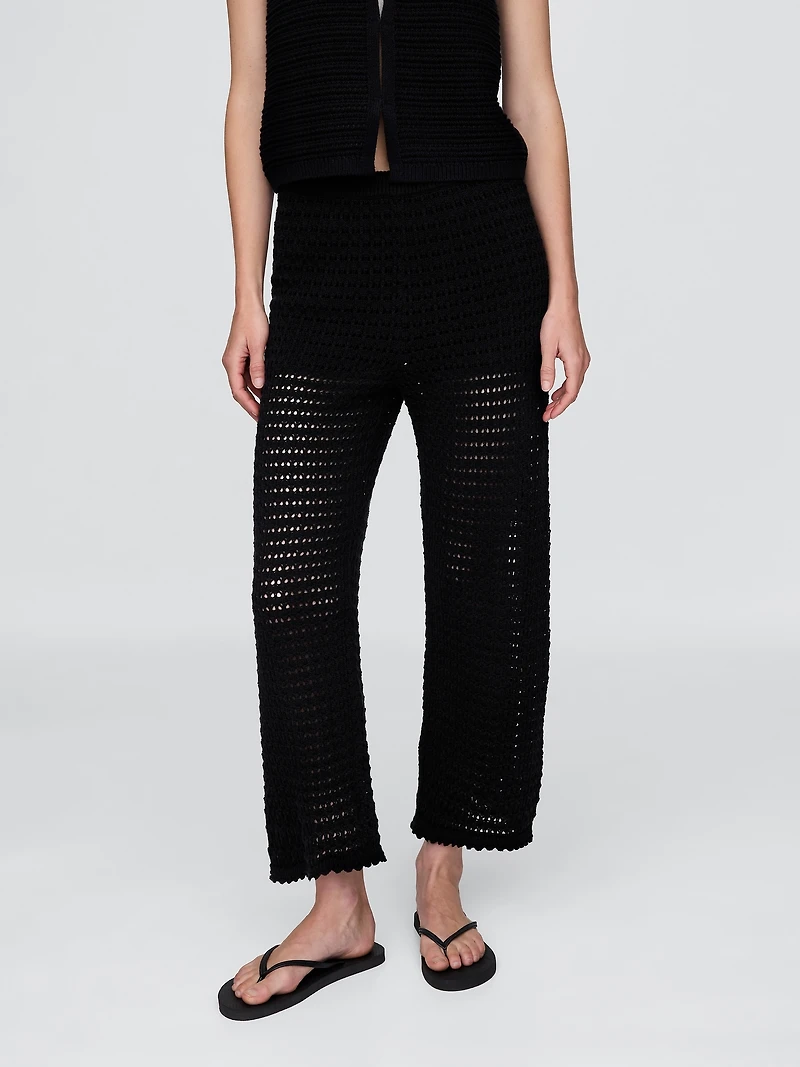 100% Cotton Crochet Ankle Pants