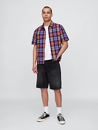 Mixed Plaid Oxford Shirt
