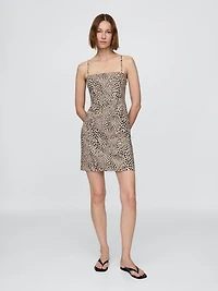 Linen-Blend Mini Dress