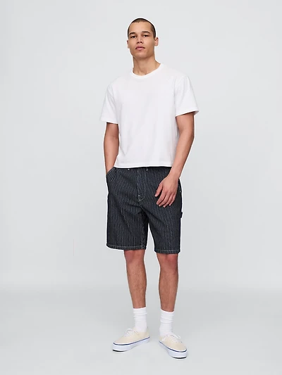 '90s Loose Denim Stripe Carpenter Shorts