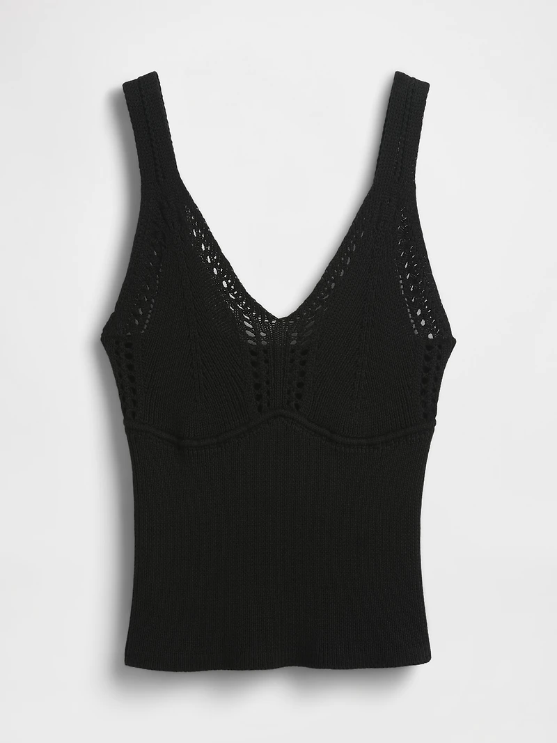 Crochet Sweater Crop Tank Top