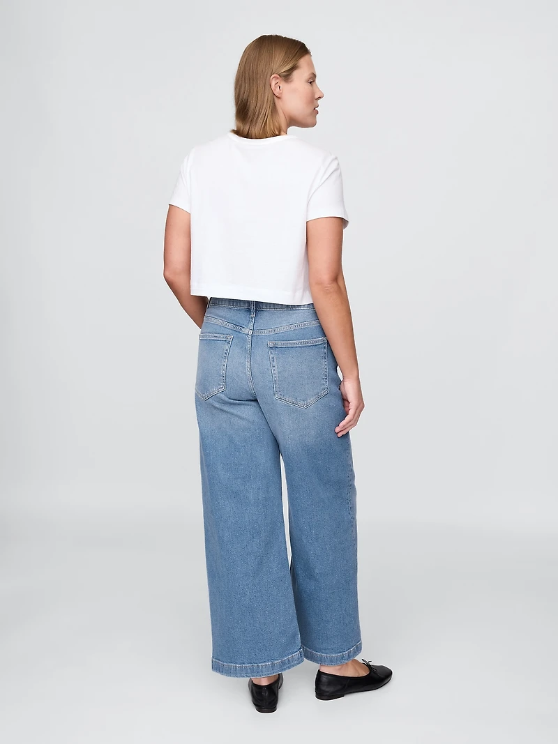 High Stride Wide-Leg Ankle Jeans