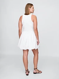 Mixed Media Bubble Mini Dress